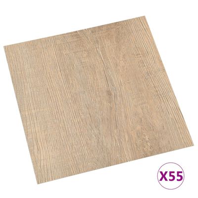 vidaXL iseliimuvad põrandaplaadid 55 tk, PVC, 5,11 m², pruun