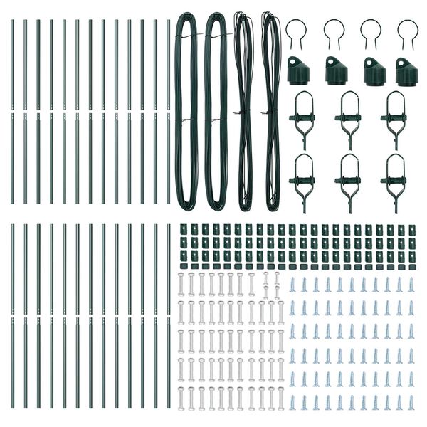 vidaXL Aiapost Muu 26 pcs Roheline 3,2 x 3,2 x 210 cm Teras