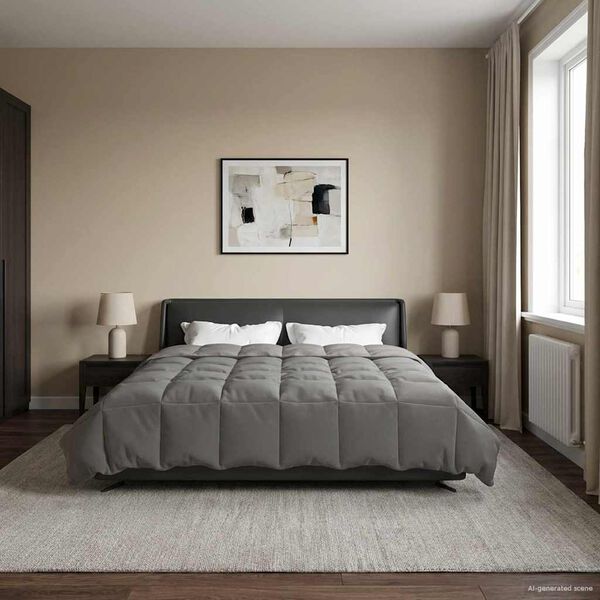 vidaXL T&auml;ispika aasta tekk Rapistatud Helehall 200 x 220 cm Mikrokiud