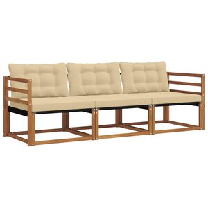 vidaXL V&auml;li diivanikomplekt padjaga 3 pcs Looduslik ja beež
