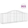 vidaXL kaarekujulised gabioonkorvid 15 tk, 200x30x60/80 cm, raud