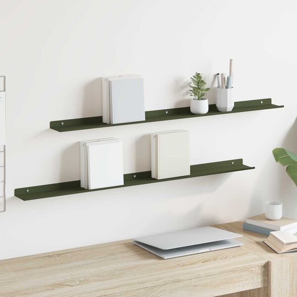 vidaXL Ujuv riiul 2 pcs K&uuml;pset roheline 100 x 9 x 2,5 cm Teras