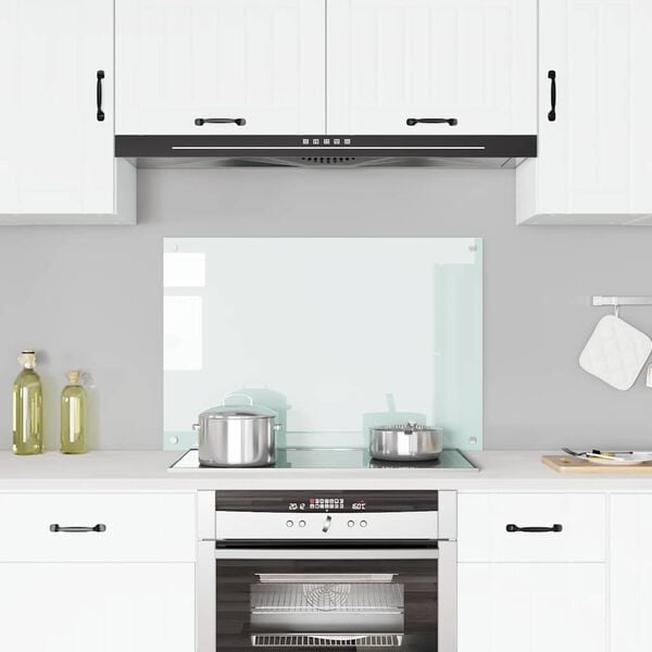 vidaXL k&ouml;&ouml;gi pritsmekaitse, valge, 90 x 60 cm, karastatud klaas