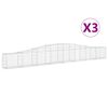 vidaXL kaarekujulised gabioonkorvid 3 tk, 400x30x40/60 cm, raud