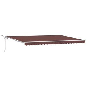 vidaXL automaatselt sisset&otilde;mmatav varikatus LEDiga, pruun, 500x300 cm