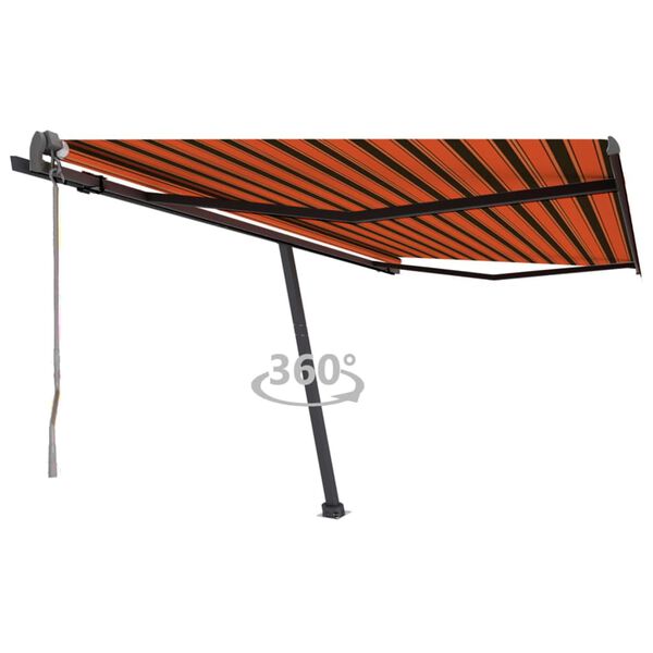 vidaXL iseseisev automaatne varikatus 400x300 cm oranž/pruun