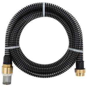 vidaXL imivoolik messingust &uuml;hendustega, must 1,1" 3 m PVC
