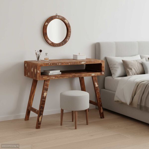 vidaXL Riietumislaud Pruun 90 x 76 x 45 cm Tugev taaskasutatud puit