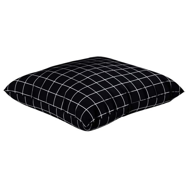 vidaXL Pillirohu Tatt 4 pcs Must Ruuduline 50 x 50 cm Pol&uuml;esterkangas