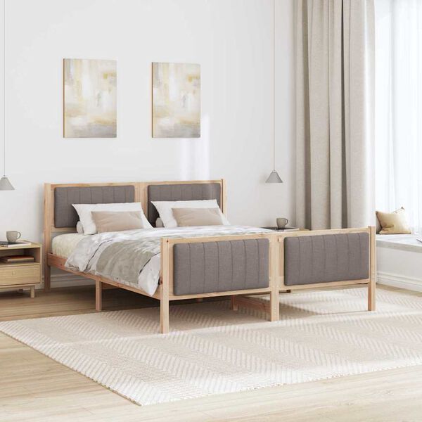 vidaXL Beti raam peaga Pruun ja taupe 150 x 200 cm M&auml;nnipuit