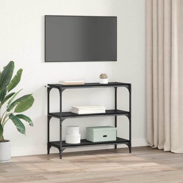 vidaXL Raamaturiiul Must tamm 80 x 33 x 70,5 cm