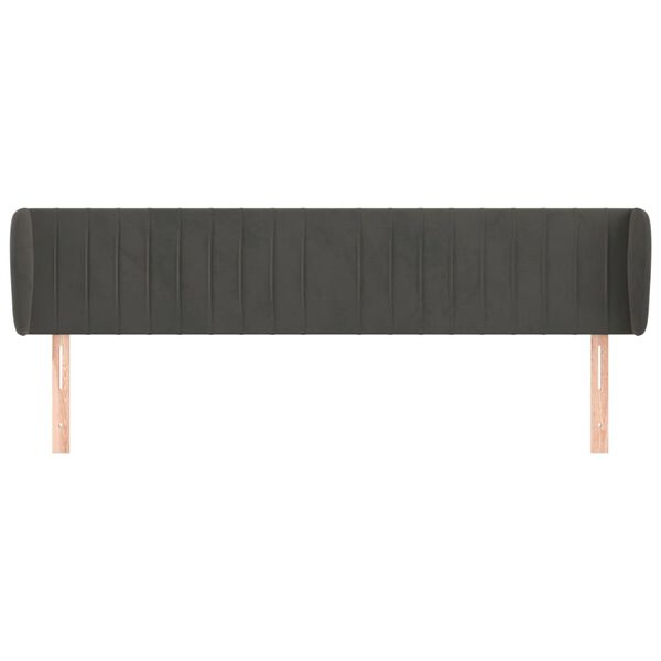 vidaXL voodipeats servadega, tumehall, 203x23x78/88 cm, samet