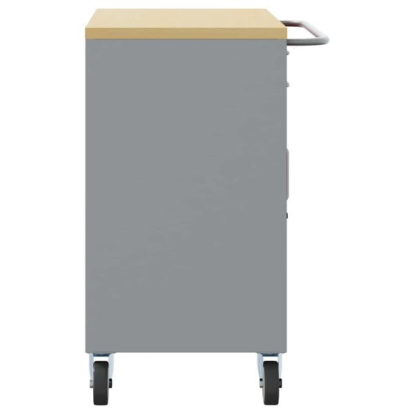 vidaXL Töökapp sahtliga lukuga 3 pcs Must ja Hall 150 x 55 x 85 cm