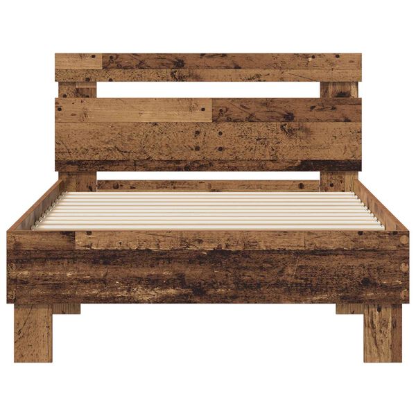 vidaXL Voodi raam peaga Vana puit 98.5 x 200 cm Tehispuit