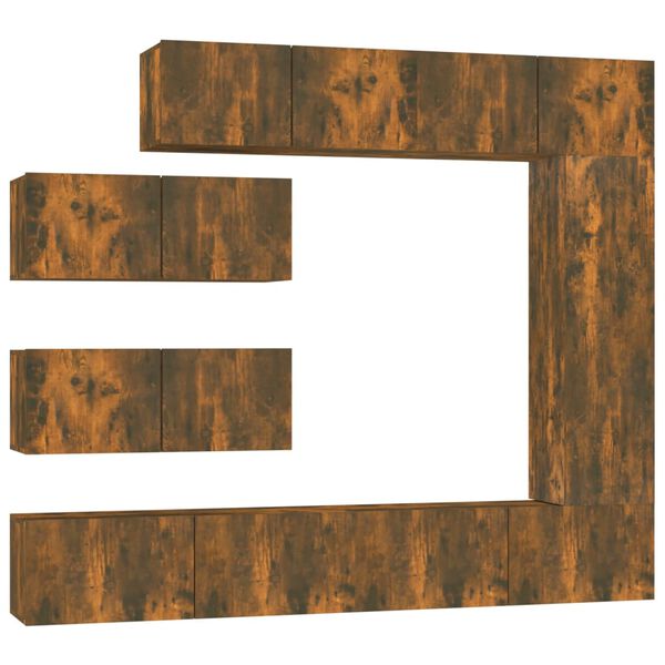 vidaXL 7 -osaline telerikappide komplekt, suitsutatud tamm, tehispuit