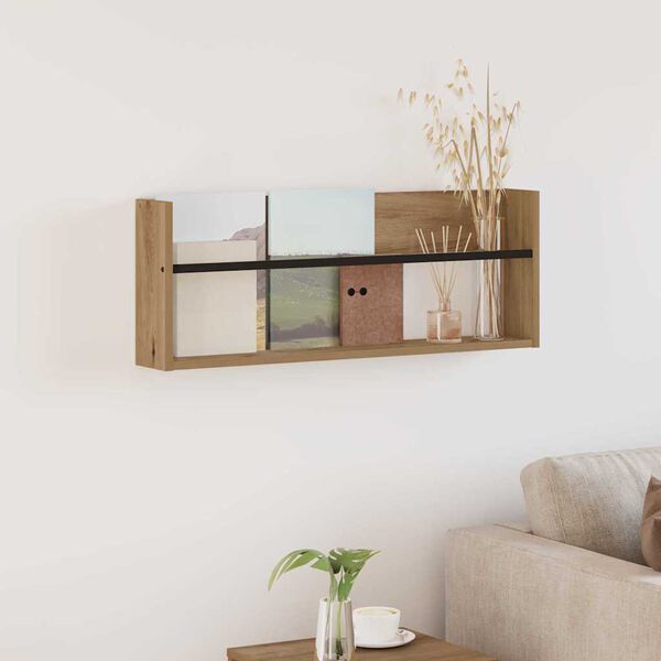 vidaXL Ajakirja riiul riiuliga K&auml;sit&ouml;&ouml;puu 80 x 12 x 30 cm Tehispuit