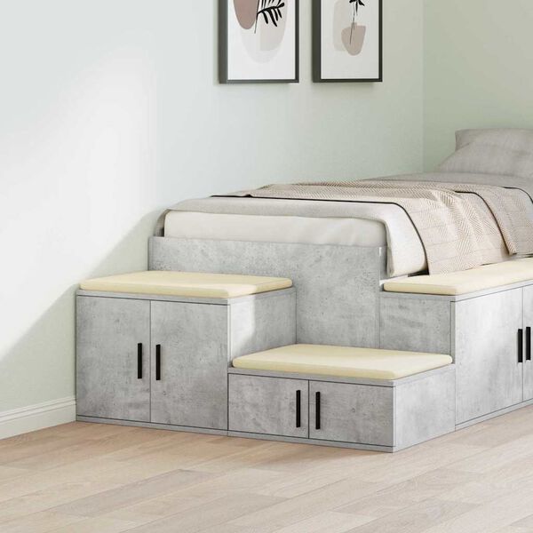 vidaXL Hoiukapp 2 pcs Betoonhall 118 x 41 x 40 cm Tehispuit