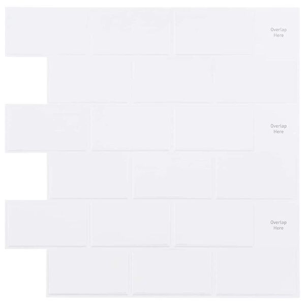 vidaXL Subway plaat 10 pcs Valge 30,5 x 30,5 cm Pol&uuml;uretaan ja PET