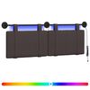 vidaXL Rippuv voodipeats LED-valgustusega Tume pruun kangas