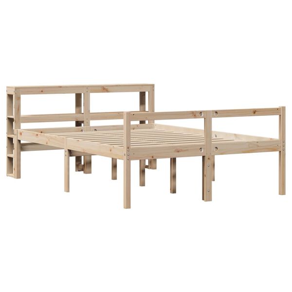 vidaXL vanemate inimeste voodiraam peatsiga, 140x190 cm, m&auml;nnipuit