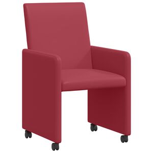 vidaXL Ratastega S&ouml;&ouml;gi-toolid 2 pcs Veinipunane 57 x 66 x 94 cm