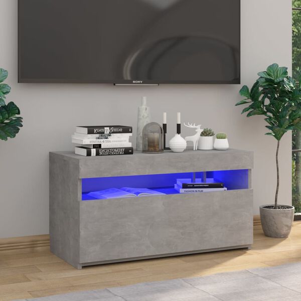 vidaXL telerialus LED-tuledega, betoonhall, 75x35x40 cm