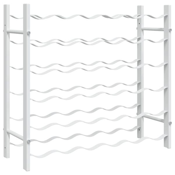 vidaXL veiniriiul 36 pudelile, valge, metall