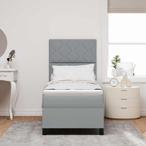 vidaXL Karbi vedrumadrats madratsiga peaga Helehall 80 x 200 cm kangas