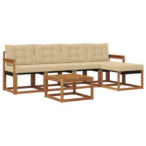vidaXL V&auml;li diivanikomplekt padjaga 6 pcs Looduslik ja beež