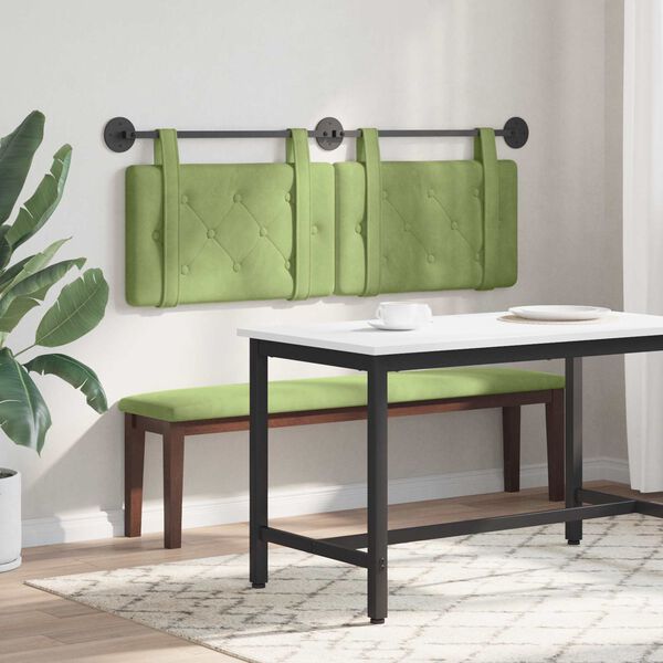 vidaXL Rippuv Peatoe Hele roheline 130 x 55 x 5 cm Samet