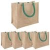 vidaXL Džuutkottid 5 pcs Looduslik ja roheline 26 x 22 x 14 cm