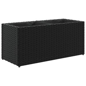 vidaXL taimekast 2 potiga, must, 72 x 30 x 32 cm, pol&uuml;rotang