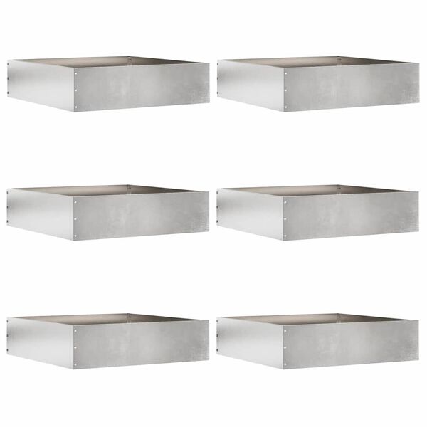 vidaXL Murupiire 6 pcs H&otilde;bedane 50 x 50 x 13 cm Roostevaba teras