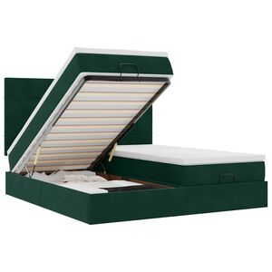 vidaXL Ottomani voodiraam madratsitega, tumeroheline, 180x200cm, samet