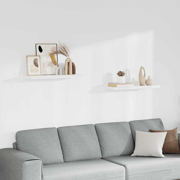 vidaXL seinariiulid, 2 tk, valge, 80 x 23,5 x 3,8 cm MDF