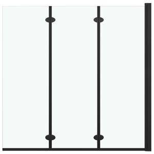 vidaXL volditav du&scaron;inurk kolme paneeliga, ESG, 130 x 138 cm, must