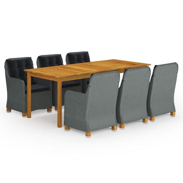 vidaXL 9-osaline aiamööbli söögikomplekt, helehall