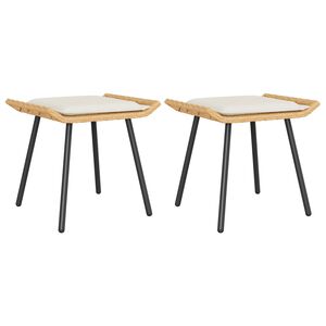 vidaXL Aia taburett padjaga 2 pcs Pruun 50 x 40 x 45cm Polüester
