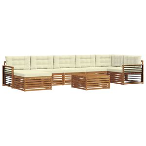 vidaXL V&auml;li diivanikomplekt padjaga 8 pcs Looduslik ja kreem
