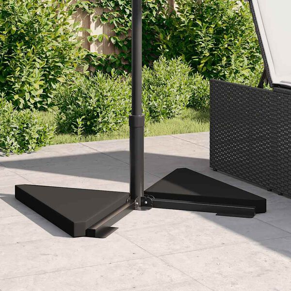 vidaXL Vihmavarju kaalutaldrikud 2 tk Must Graniit Kolmnurkne 14 kg