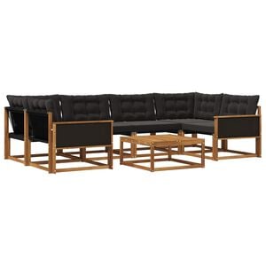 vidaXL V&auml;li diivanikomplekt padjaga 7 pcs Naturaalne ja must