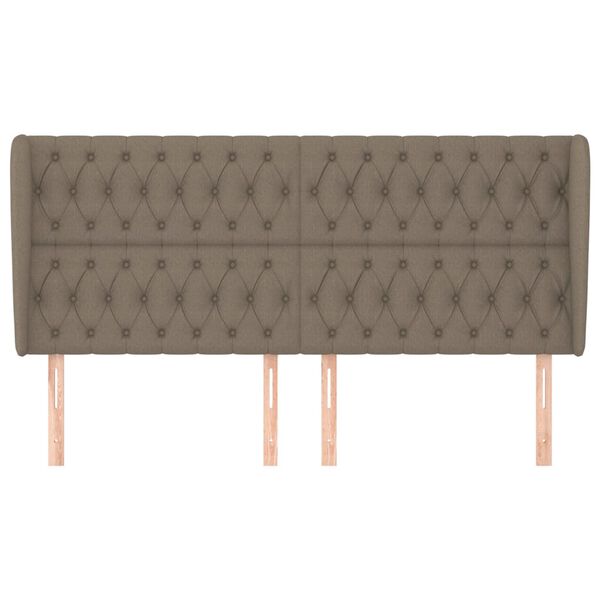 vidaXL voodipeats servadega, pruunikashall, 203x23x118/128 cm, kangas