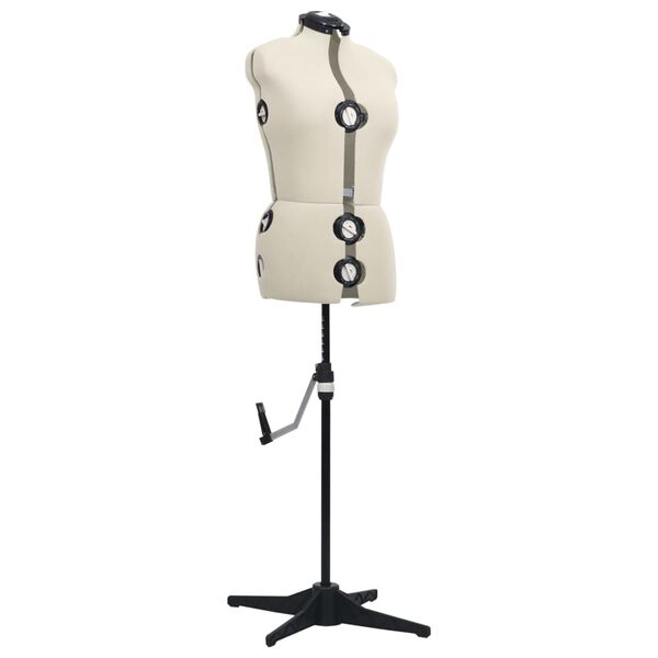 vidaXL reguleeritav kleidimannekeen, naine, kreemjas, M, suurus 40-46