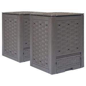 vidaXL aiakompostrid 2 tk, pruun, 60 x 60 x 83 cm, 600 l, plastrotang
