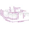 vidaXL Diivan 3 pcs Must 250 x 188 x 76 cm Samet