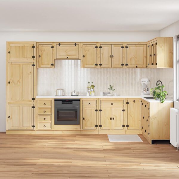 vidaXL Kapp sahtliga riiuliga uksega SKI 14 pcs Meepruun Tahke m&auml;nd