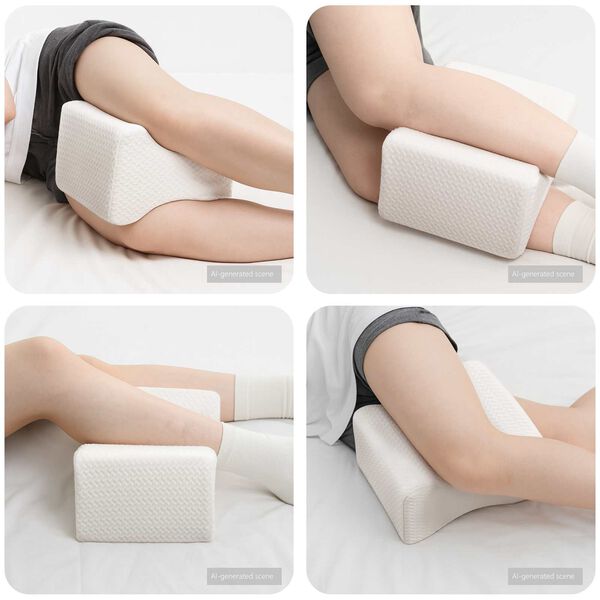 vidaXL Knee Pillow Valge M&auml;luvaht ja pol&uuml;ester 26 x 21,5 x 15 cm