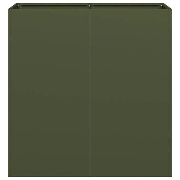 vidaXL taimekast, oliiviroheline, 80x40x80 cm, k&uuml;lmvalts teras