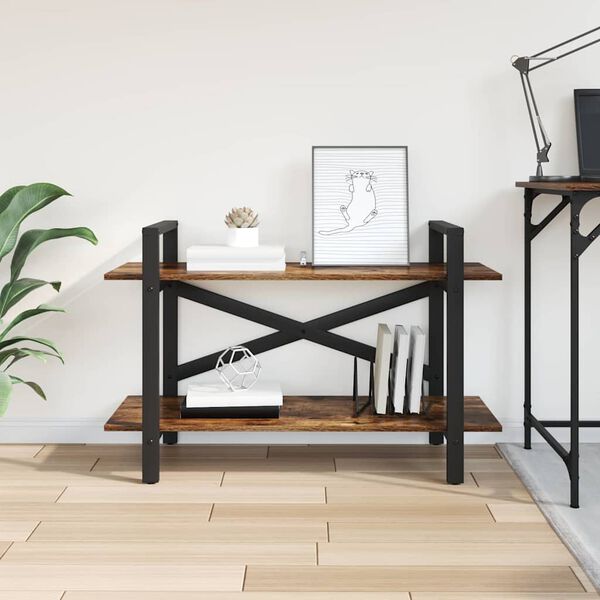 vidaXL Raamatukapp Suitsetatud tamm 100 x 33,5 x 64 cm Tehispuit