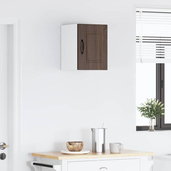 vidaXL K&ouml;&ouml;gikapp riiuliga uksega Pruun tamme 30 x 31 x 40 cm Tehispuit